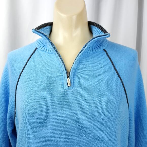 EDDIE BAUER Women's Quarter Zip Sweater L Campy Cabincore Gorpcore Retro - Picture 4 of 6